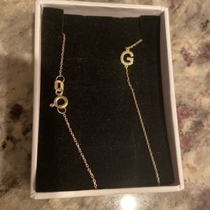 14k gold initial ‘G’ necklace